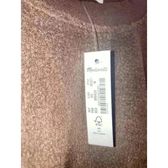 Madewell (Re)sourced Brushed Side Button Relaxed Sweatshirt Hot Cocoa - Picture 7 of 10